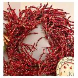Autumn and Winter Holiday Decoration Set with Wreath, Napkins, and Ornaments