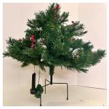 Artificial Christmas Tree Topper with Vintage Metal Tree Stand