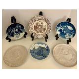 Set of 6 Collectible Decorative Plates from 1967 to 1981