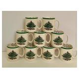 Set of 9 Spode Christmas Tree Mugs S3324 P England