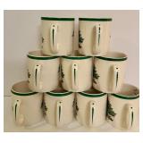 Set of 9 Spode Christmas Tree Mugs S3324 P England