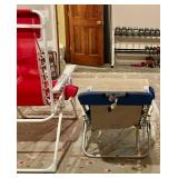 Set of 2 Folding Reclining Beach Chairs with RIO and Canvas Design