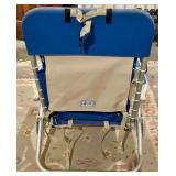 Set of 2 Folding Reclining Beach Chairs with RIO and Canvas Design