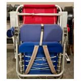 Set of 2 Folding Reclining Beach Chairs with RIO and Canvas Design