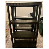 Set of 2 Black Plastic Utility Shelving Units, 35x14x60 inches