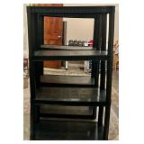 Set of 2 Black Plastic Utility Shelving Units, 35x14x60 inches