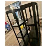 Set of 2 Black Plastic Utility Shelving Units, 35x14x60 inches