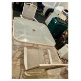 Outdoor Patio Set with Glass Table and 2 Chairs