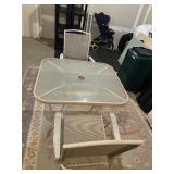 Outdoor Patio Set with Glass Table and 2 Chairs