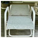 Set of 2 Outdoor Plastic Chairs and 1 Textile Chaise Lounge