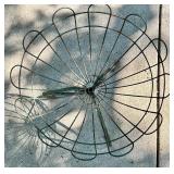 Vintage Metal Plant Stand with Basket Design