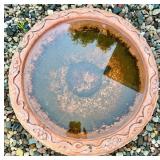 Vintage Terracotta Bird Bath with Grapevine Design