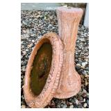 Vintage Terracotta Bird Bath with Grapevine Design