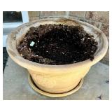 Large Decorative Terracotta Planter with Floral Design