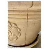 Large Decorative Terracotta Planter with Floral Design