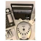 Mixed Lot of Electronics Including Phones, Radios, and Clock