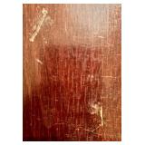 Antique Mahogany Oval-Top Serving Cart with Brass Accents