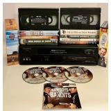 Memorex VCR with 7 VHS Tapes and Cowboys & Bandits DVD Set
