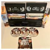 Memorex VCR with 7 VHS Tapes and Cowboys & Bandits DVD Set