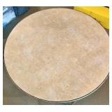 Vintage Folding Round Card Table with Metal Legs