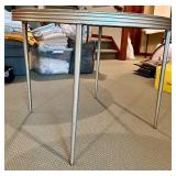 Vintage Folding Round Card Table with Metal Legs