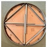 Vintage Folding Round Card Table with Metal Legs