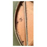 Vintage Folding Round Card Table with Metal Legs