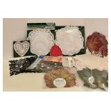 Assorted Decorative Table Doilies and Leaves Collection
