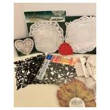 Assorted Decorative Table Doilies and Leaves Collection