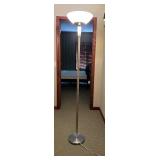Stainless Steel Floor Lamp with Frosted Glass Shade