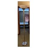 Stainless Steel Floor Lamp with Frosted Glass Shade