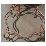 FOR PARTS OR REPAIR Furniture Lot: Coffee Table, Side Table, and Chair Set with Unique Metal Base