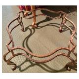 FOR PARTS OR REPAIR Furniture Lot: Coffee Table, Side Table, and Chair Set with Unique Metal Base