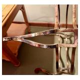 FOR PARTS OR REPAIR Furniture Lot: Coffee Table, Side Table, and Chair Set with Unique Metal Base