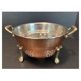 Copper Round Mixing Bowl Set with Vintage Copper Colander
