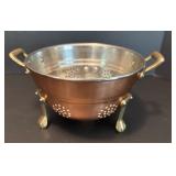 Copper Round Mixing Bowl Set with Vintage Copper Colander