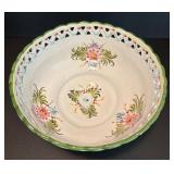 Vintage Manning, Bowman & Co Porcelain Teapot & Bowl with Floral Design by R.C. & C. L Portugal