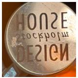 Pair of House Design Modern Art Glass Water Carafes with Amber Accents