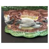 Vintage Ceramic Tureen with Bird and Fowl Motif