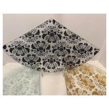 Set of 5 Decorative Glass Serving Plates with Floral Design by David Allen and Ceramic Vase