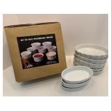 Set of 8-Piece Stoneware Ramekin Servers with 9 Assorted Souffle / Creme Brulee Dishes
