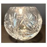 Crystal Pitcher and Rose Bowl Vase Set with Intricate Cut Designs