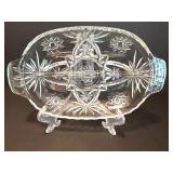 Two-Piece Brilliant (Czech) Cut Glass Bowl with Waterford Celery Dish