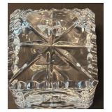 Pair of Tyrone Irish Crystal Baby Letter Block and Football Figurine