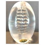 Pair of Tyrone Irish Crystal Baby Letter Block and Football Figurine