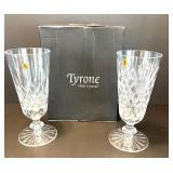 Pair of Tyrone Irish Crystal Footed Glasses with Original Box