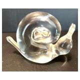 Clear Crystal Glass Fish with Tyrone Crystal Snail FigurineÂ 