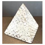 Vintage Tyrone Crystal Pyramid Paperweight with Diamond Cut Design