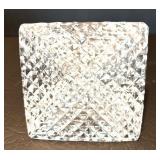 Vintage Tyrone Crystal Pyramid Paperweight with Diamond Cut Design