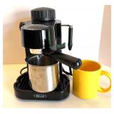 BELLA Espresso Maker with Stainless Steel Frothing Pitcher and Furio Home Mug